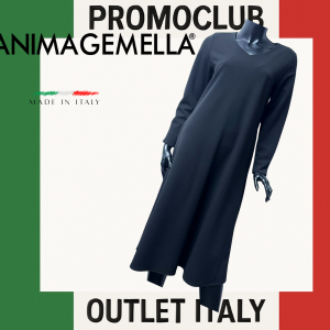 Рокля Anima Gemella,черна, 95% полиестер, 5% еластан, размер  S, Италия